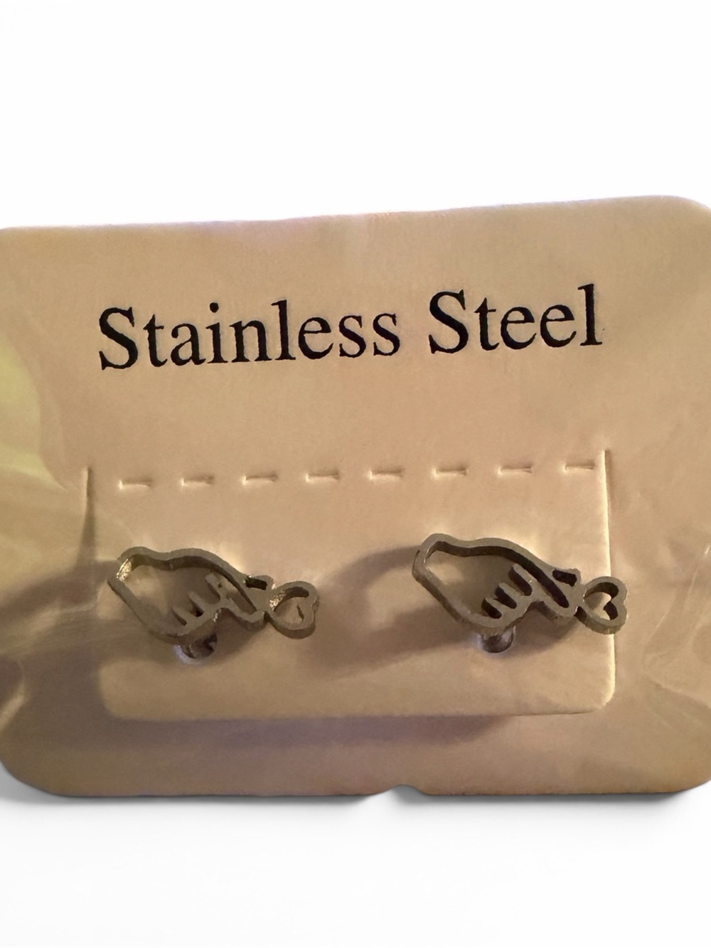 Stainless Steel clock it  Stud Earrings - Silver